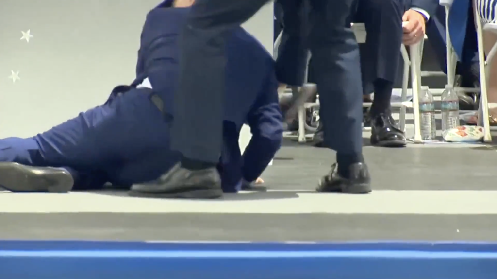 Biden Falls To the Ground At Air Force Academy Graduation