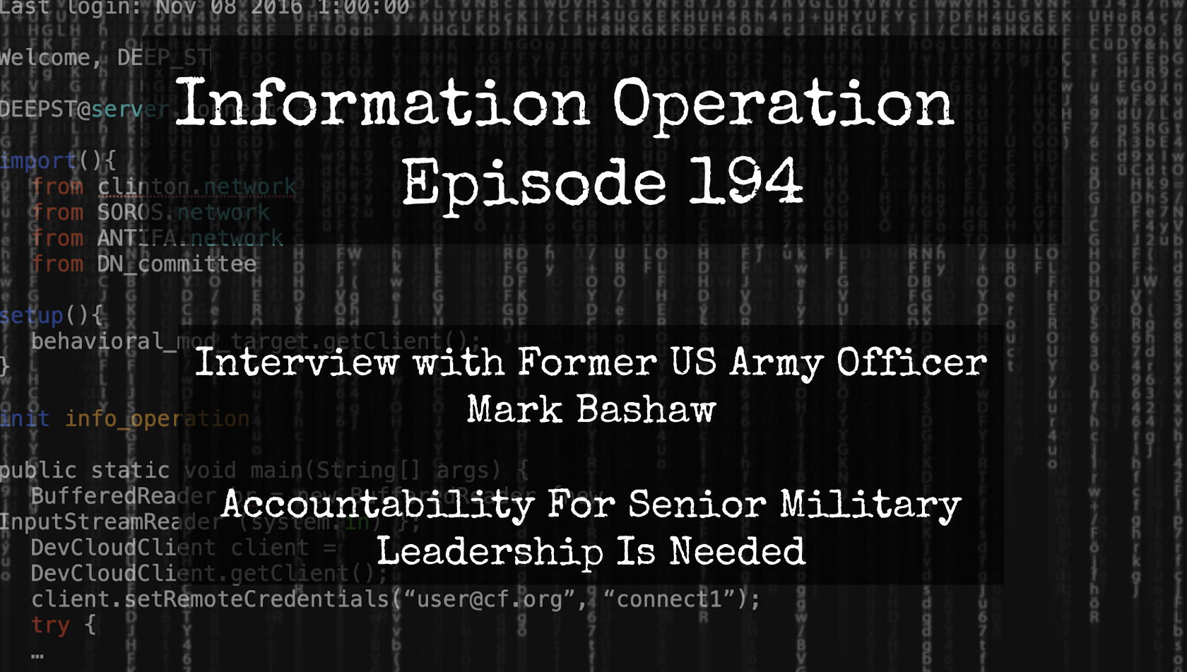 LIVE 8pm EST: Information Operation - Mark Bashaw On The Bioweapon Use On US Military Forces