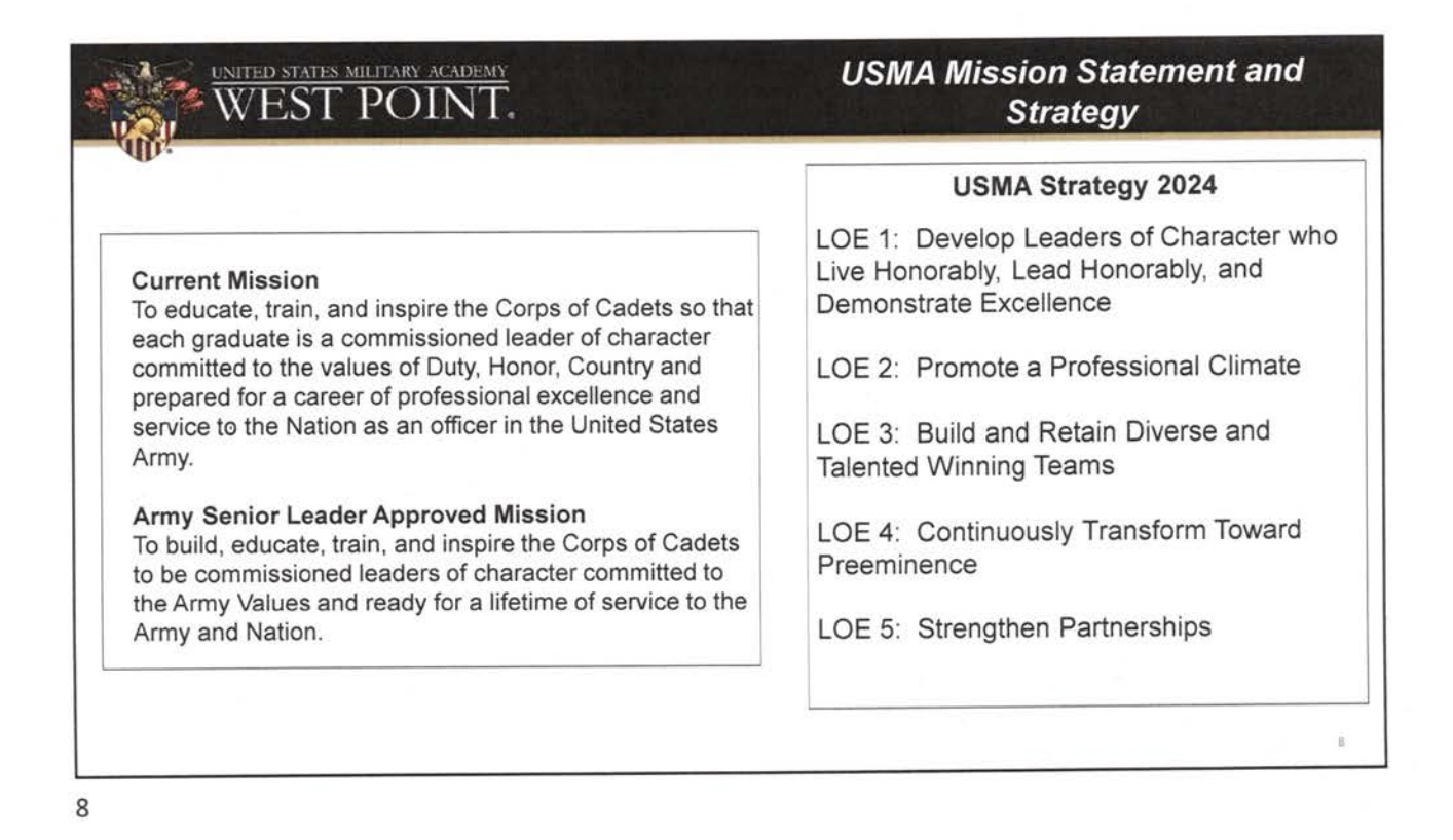 For Those Crying 'Fake News', Below Is The USMA Presentation Confirming Removing 'Duty, Honor, Country' From Mission Statement
