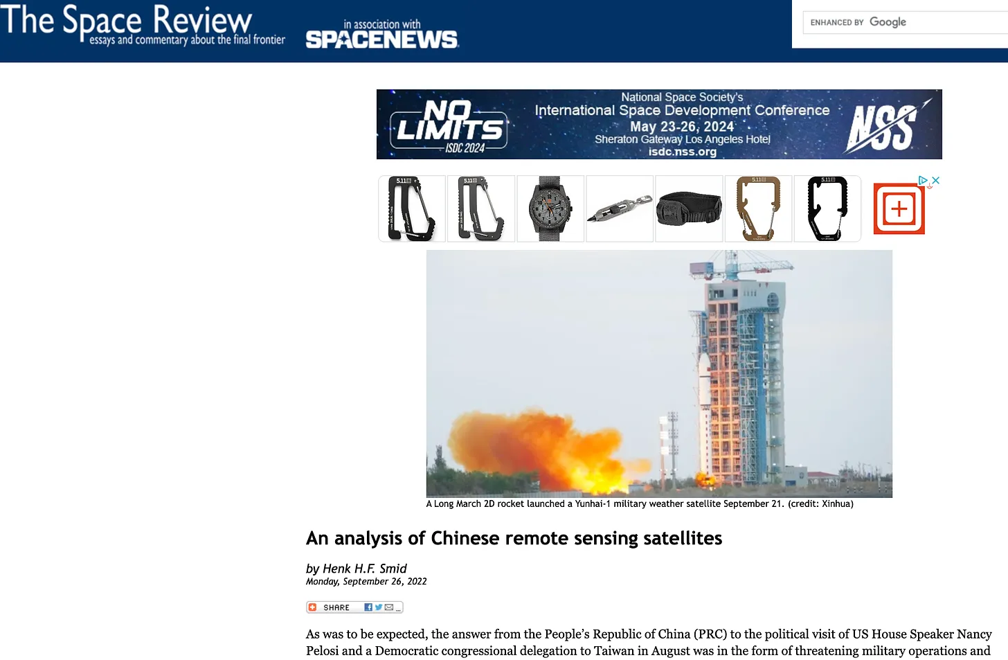 A primer On Chinese Satellites