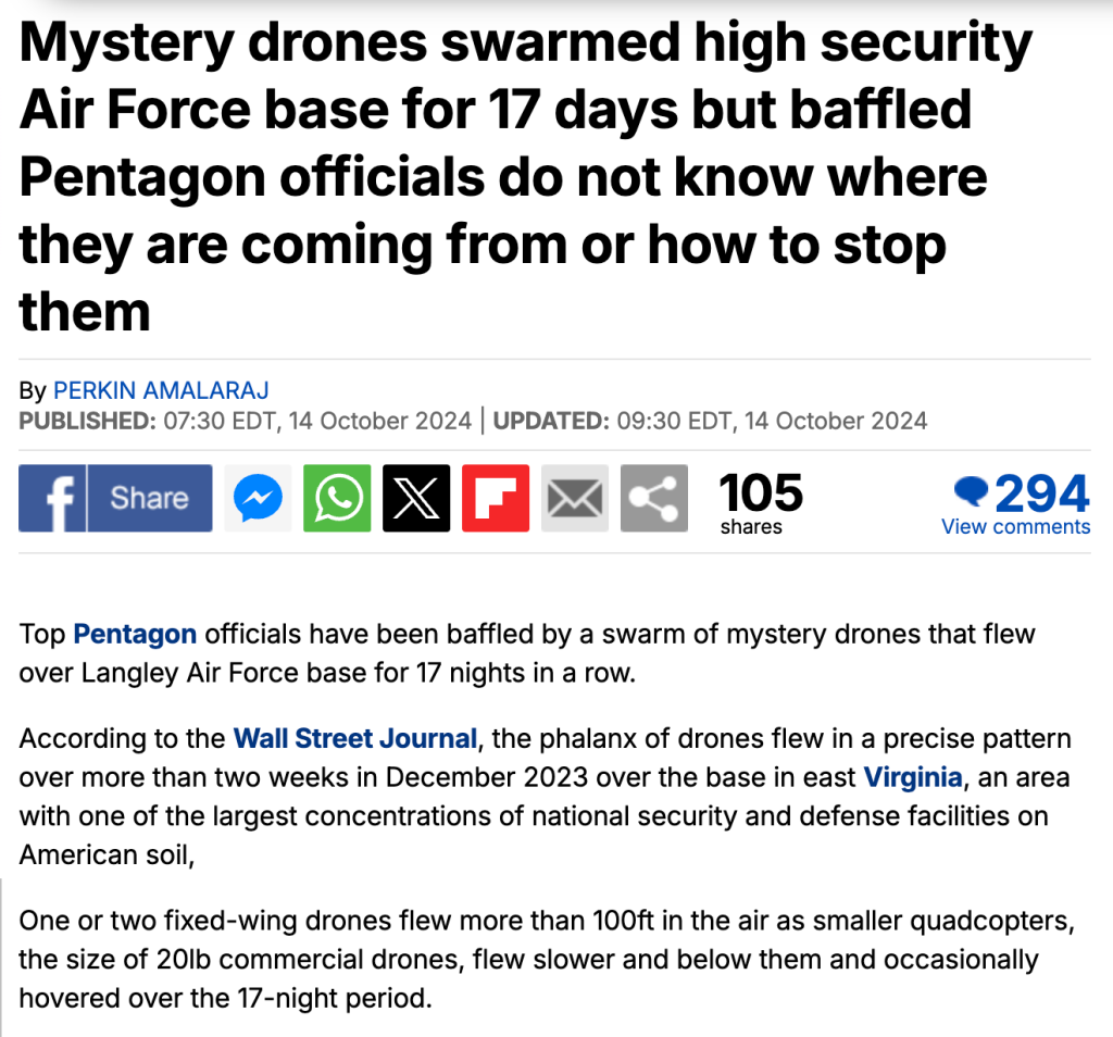 Drone Swarms Over Virginia