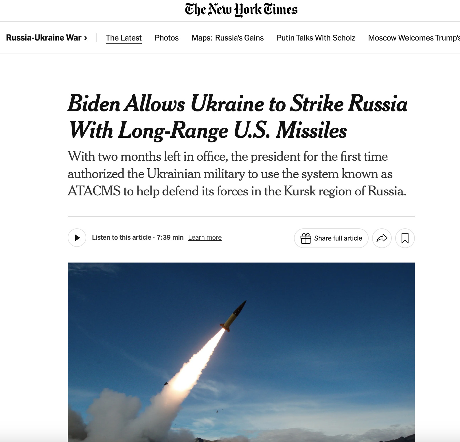 WWIII: Biden Allows Ukraine To Strike Russia With Long-Range US Missiles