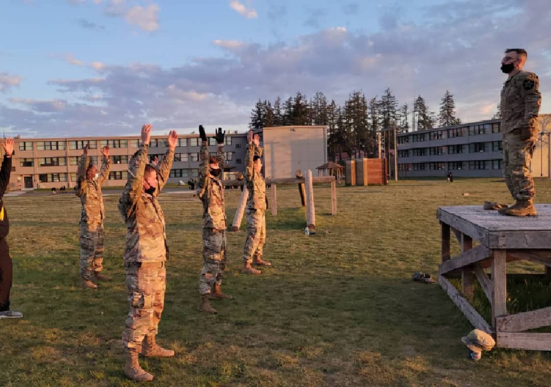 US Army PT formation Fort Lewis Washington