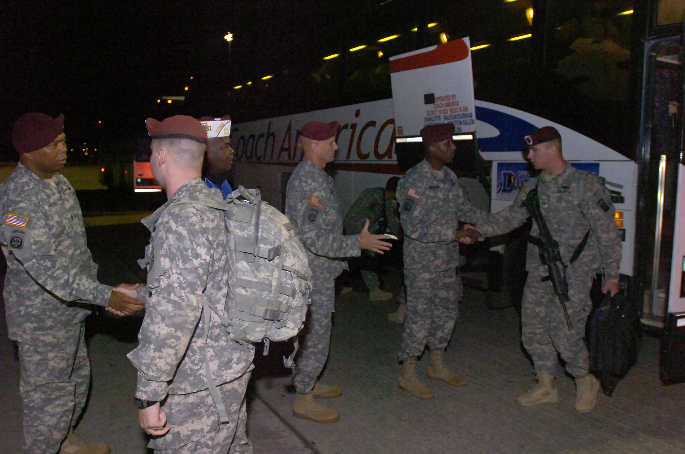 Paratroopers from the 2nd Brigade, 82nd Airborne Division arrive home after Iraq drawdown