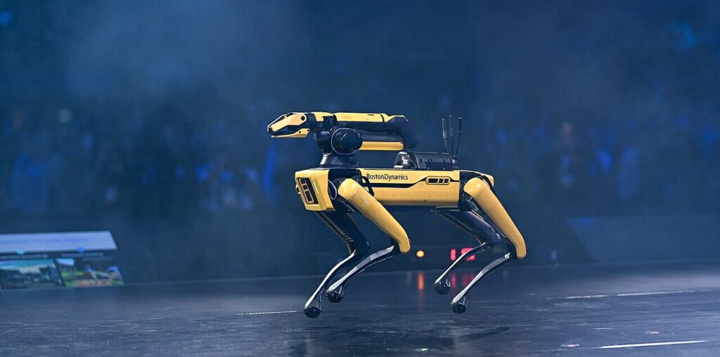 Robot dog on stage