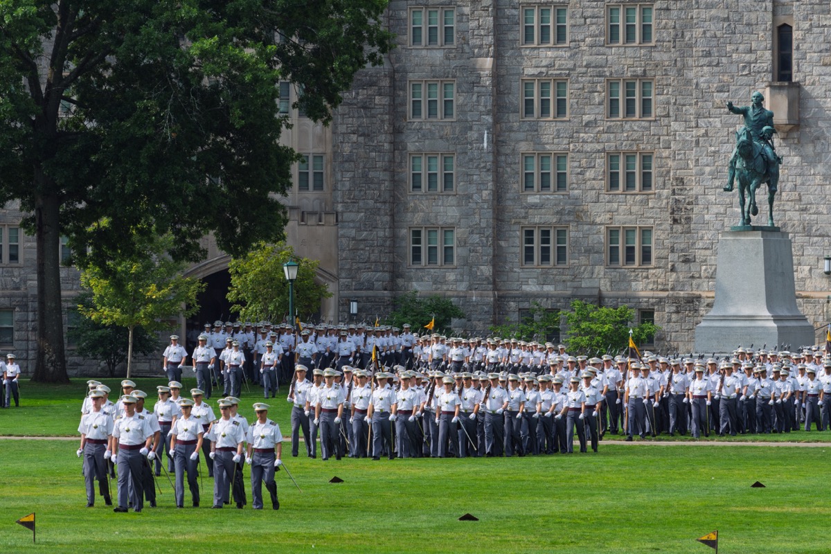 West Point cadets march during Acceptance Day